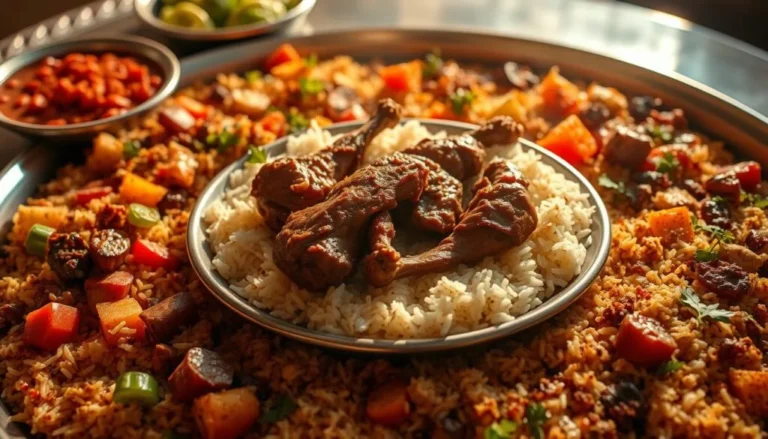 Indulge in the rich, aromatic flavors of Al Kabsa, a traditional Arabian rice dish that's sure to delight your taste buds.