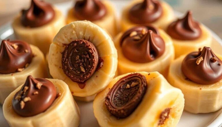 Chocolate-Hazelnut Stuffed Banana Fro-Yo Bites Recipe 4 Chocolate-Hazelnut Stuffed Banana Fro Yo Bites Recipe
