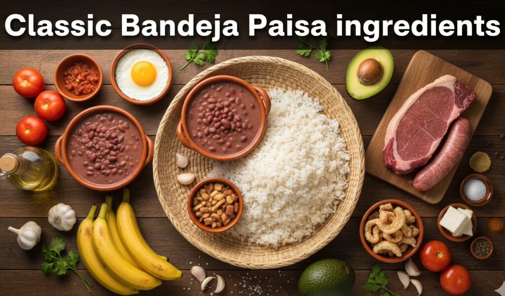 Authentic Colombian Lunch Recipes 2 Classic Bandeja Paisa ingredients