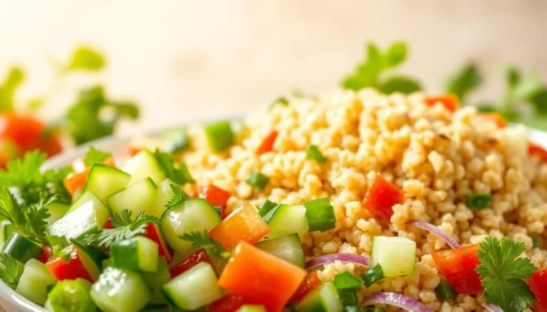 The Authentic Cucumber Tabbouleh 5 Discover the light and refreshing flavors of Cucumber Tabbouleh, a flavorful Middle Eastern-inspired salad.