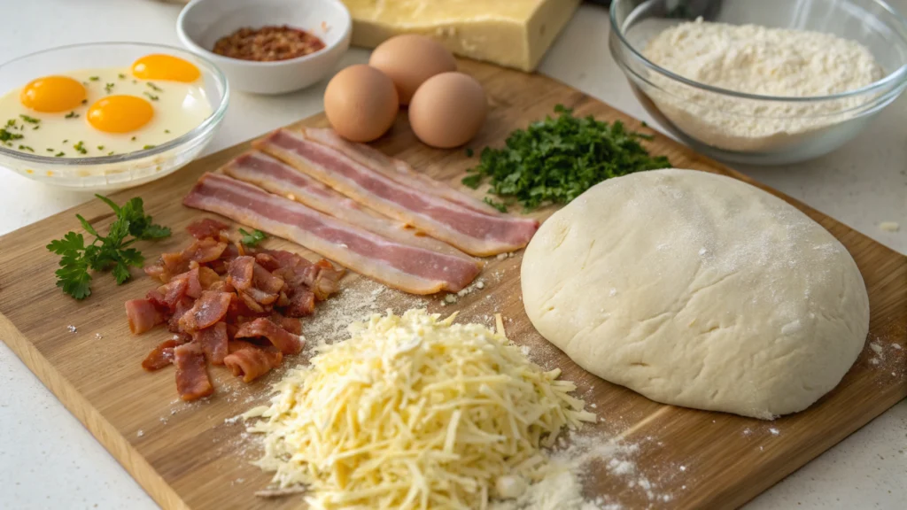 Pizza Carbonara ingredients