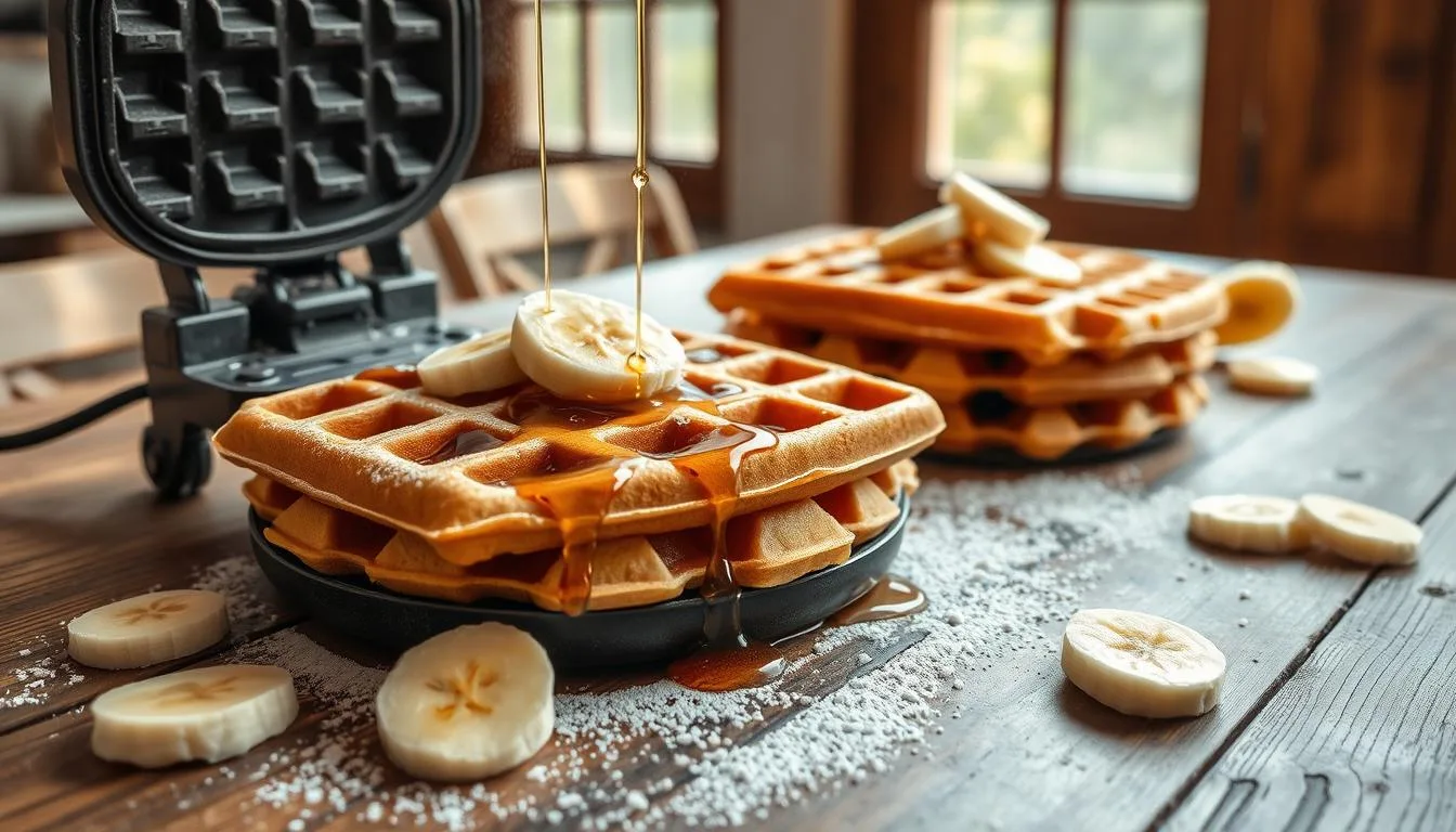 Banana Waffle Recipe: A Delicious and Nutritious Meal 1 Whip up a batch of fluffy, golden-brown banana waffles for a satisfying and nourishing breakfast. This recipe is a family favorite.