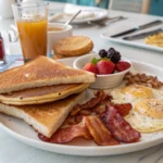 an image of [breakfast foods without eggs] dish presented in a table