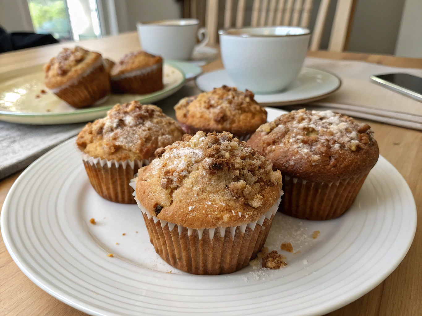 an image of [coffee cake muffins] dish presented in a table