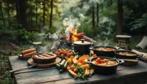 Home 3 Simplify mealtime on your next camping trip with our guide to easy, delicious camping meals. Learn to make hassle-free recipes for outdoor cooking.