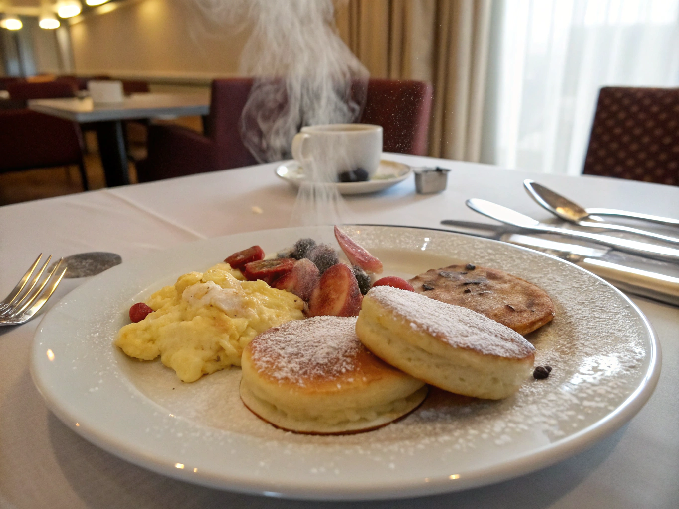an image of [frozen breakfast foods] dish presented in a table