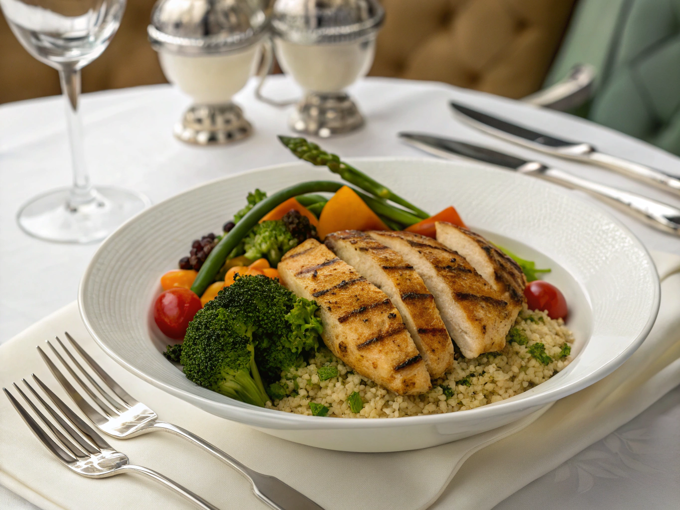 an image of [high protein dinner recipes] dish presented in a table
