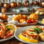 Home 22 Wake up to a seafood breakfast feast! Our collection of easy-to-make seafood breakfast recipes will have you craving these savory and satisfying morning meals.
