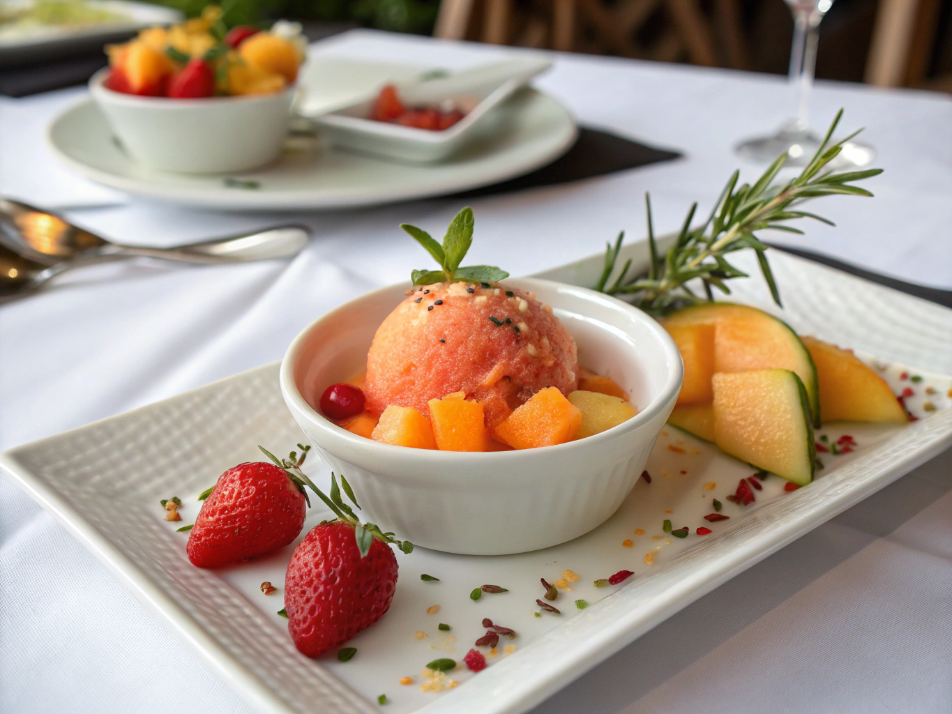 an image of [tajin sorbet] dish presented in a table