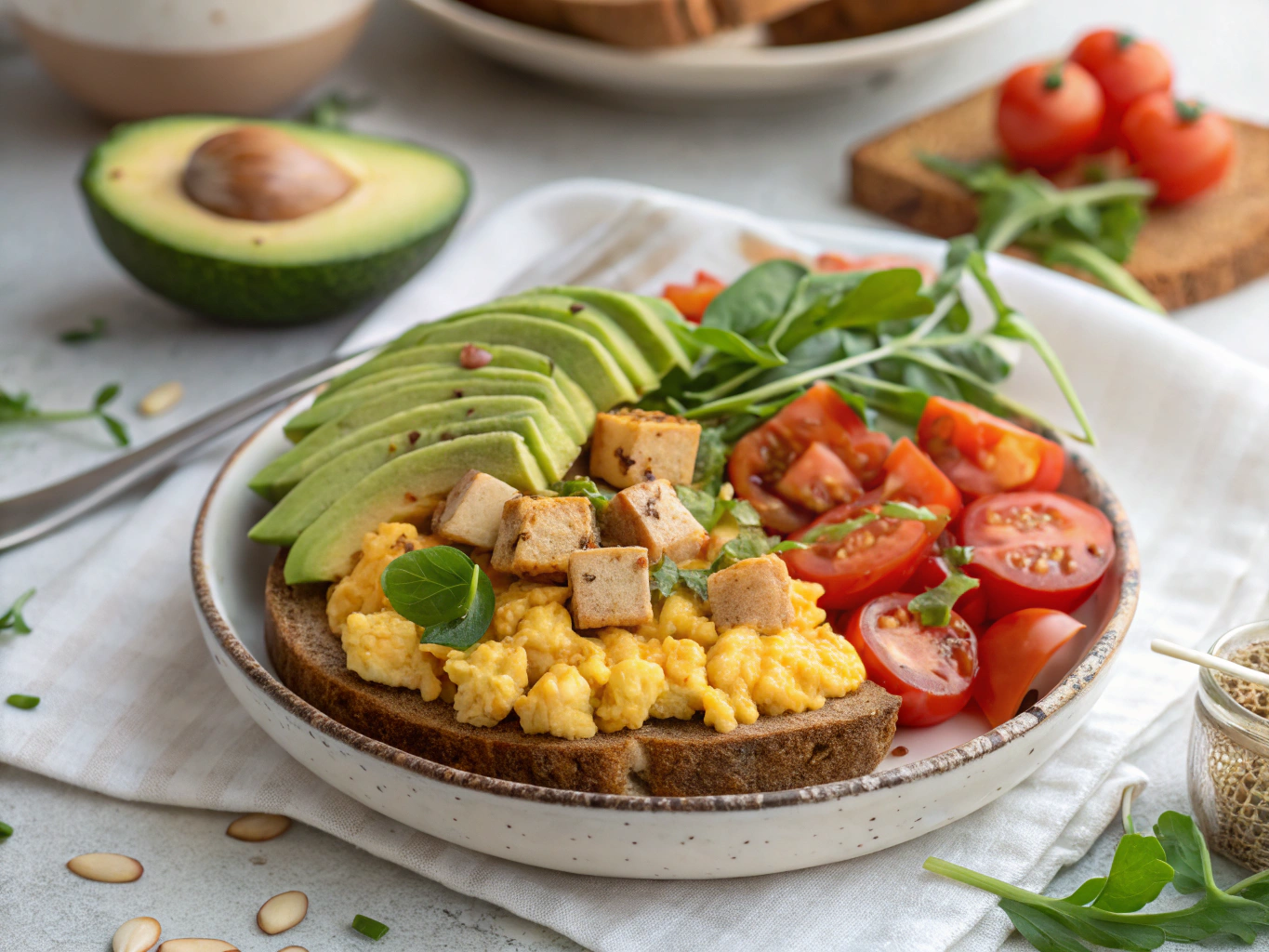 an image of [vegan brunch food] dish presented in a table