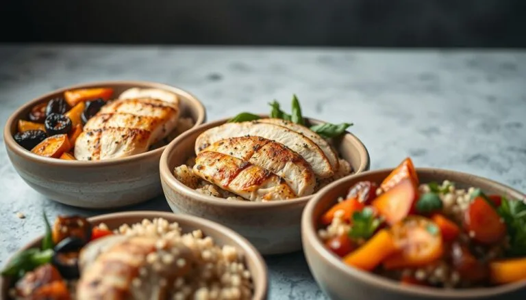 Healthy chicken meal prep bowls