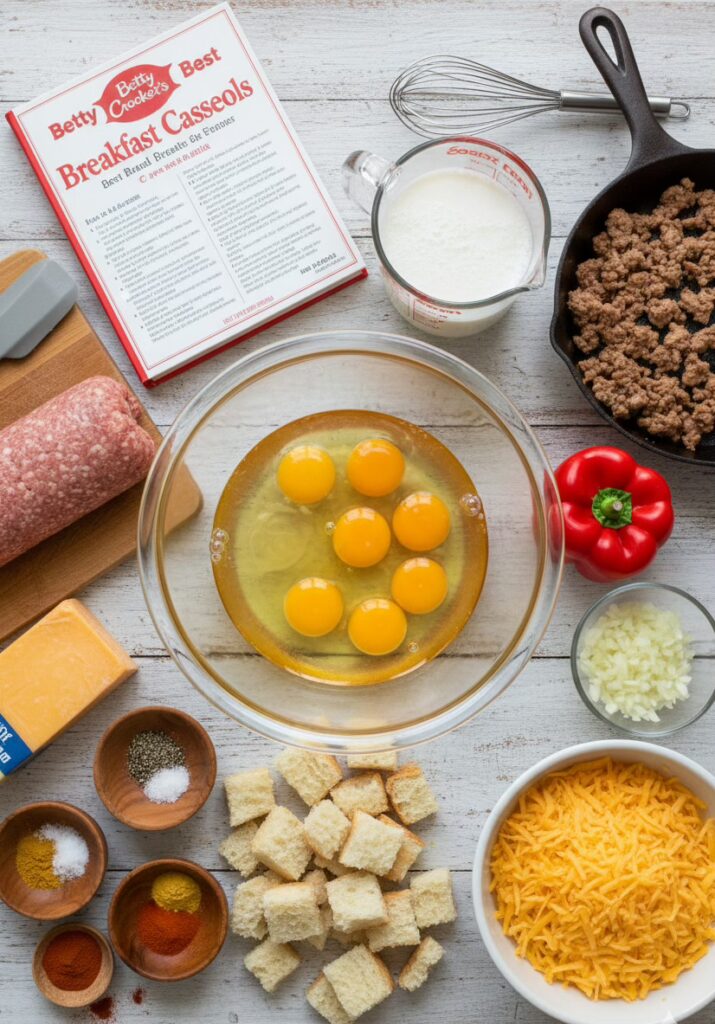 Ingredients for Betty Crocker Breakfast Casserole