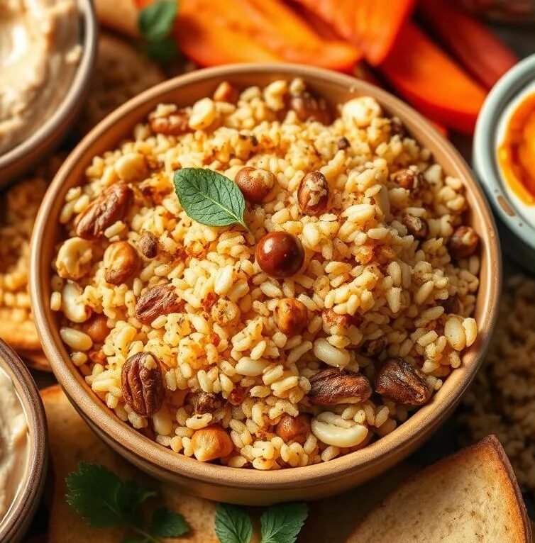 Sweet and Nutty Moroccan Couscous with Mediterranean dips Sweet and Nutty Moroccan Couscous with Mediterranean dips