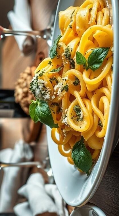 Authentic pasta dishes with herbs and wine glasses Authentic-pasta-dishes-with-herbs-and-wine-glasses