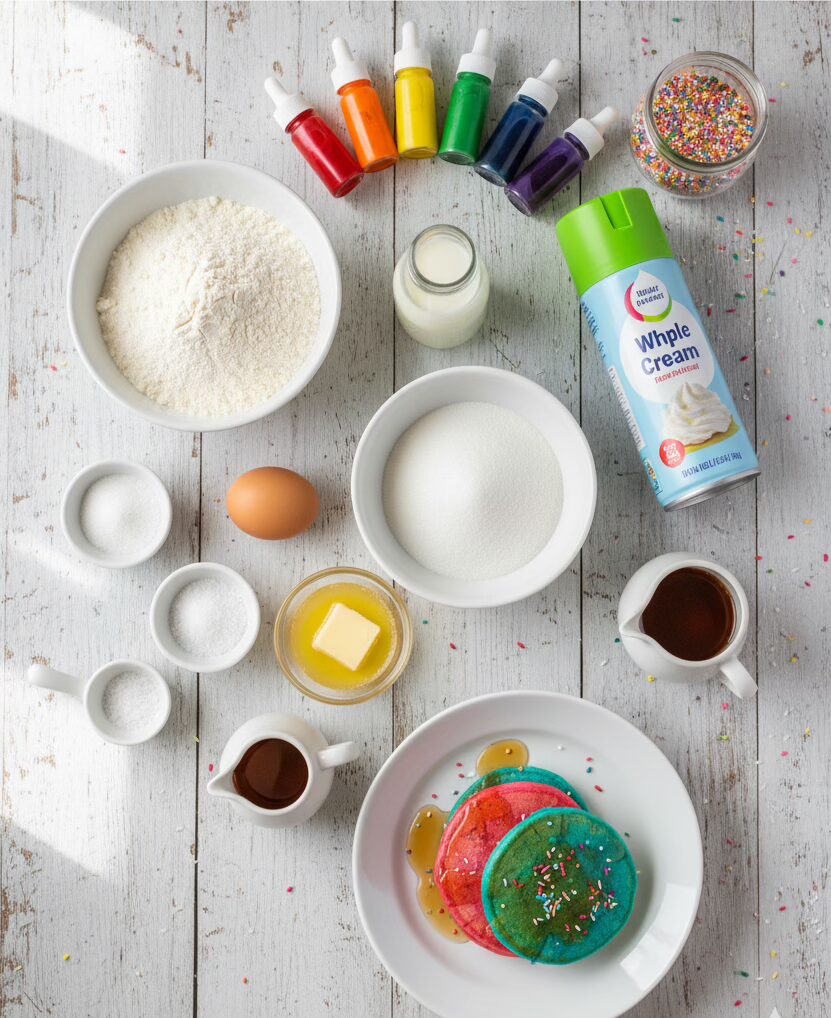 Colorful Pancake Stacks Ingredients