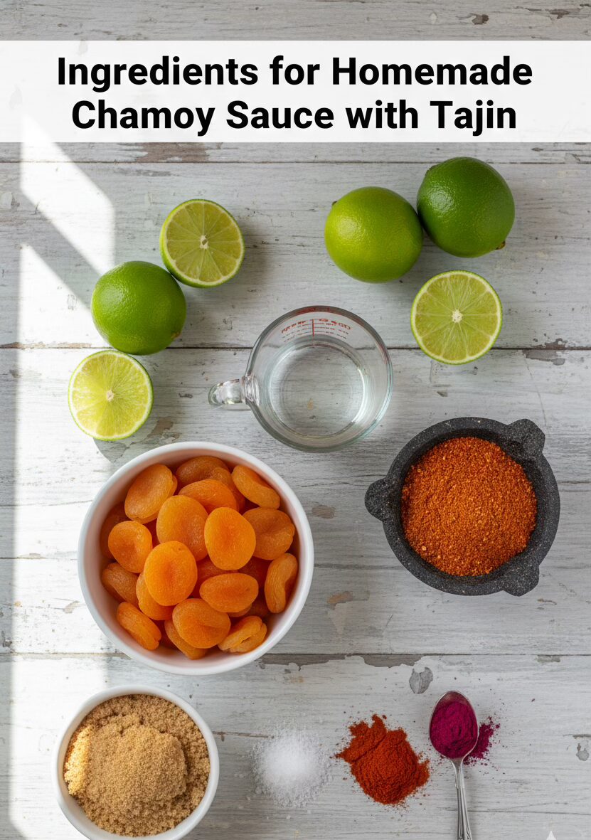 Ingredients for Homemade Chamoy Sauce with Tajin
