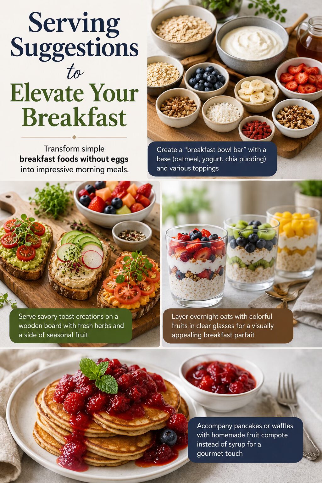 Delicious Breakfast Foods Without Eggs 3 Egg-Free Breakfast Serving Suggestions