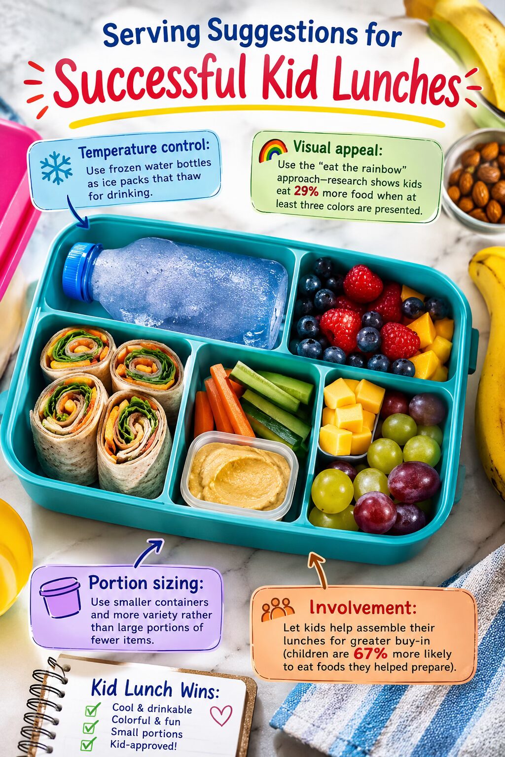 Creative Cold Lunch Ideas for Kids 3 Successful Kid Lunches Infographic